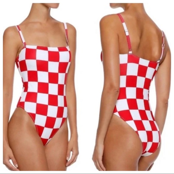 NWT! Solid & Striped x RE/DONE The Malibu One Piece Red/White - Picture 2 of 7